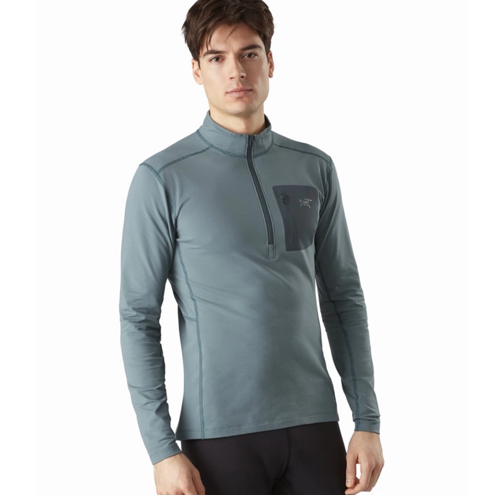 RHO LT ZIP NECK MEN'S BLACK SMALL